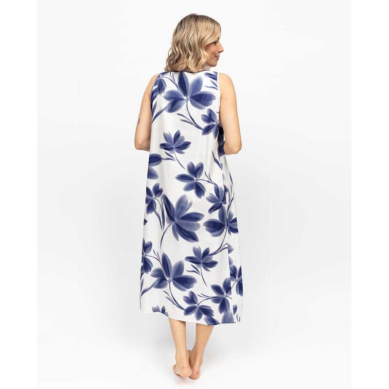 Cyberjammies Indigo Navy Floral Print Bus Long Nightdress image number 1